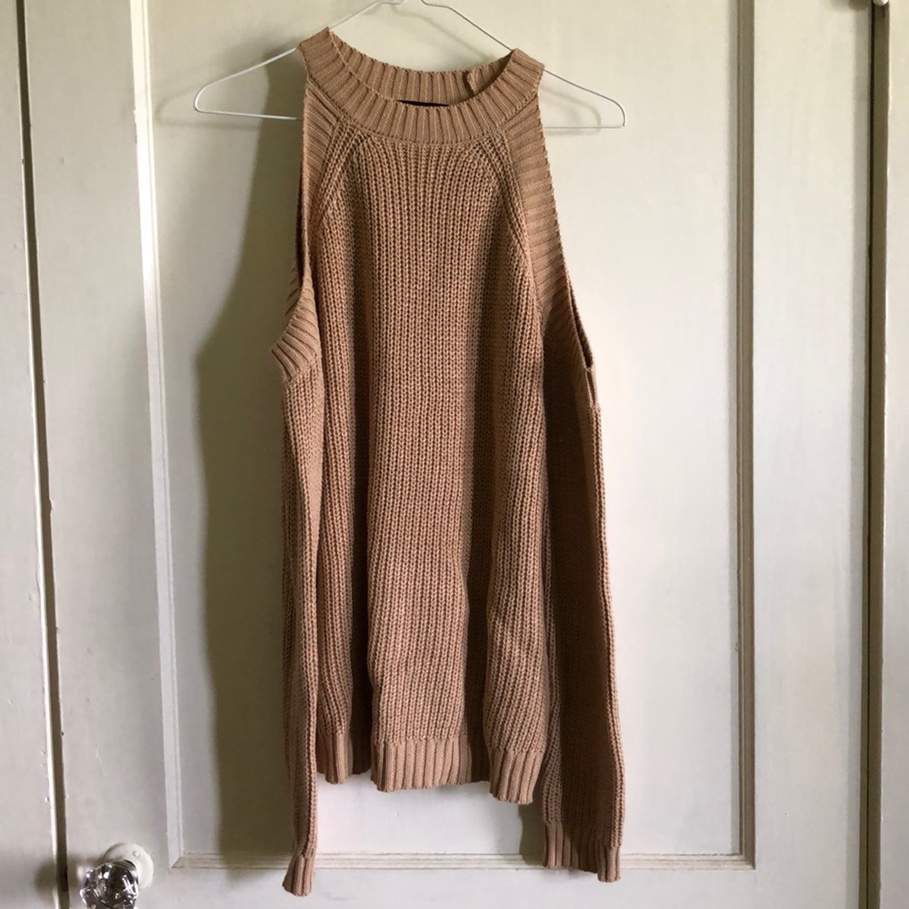 F21 Cold shoulder sweater